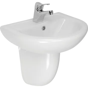 Umyvadlo Hopa Compact Nástěnné umyvadlo 60x50 + Polosloup k umyvadlu, bílá, OLKGKO05LVB01+OLKGLI02AYK00