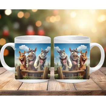 Hrnek 330ml, KONĚ - smích , cena za 1 ks