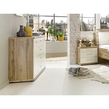 Komoda Komoda do ložnice PADUA alpská bílá/dub