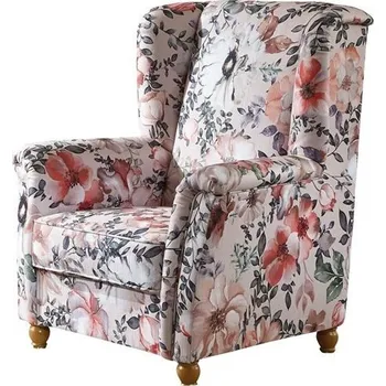 Křeslo Křeslo ušák ve venkovském stylu FÖHR-SYLT Květované