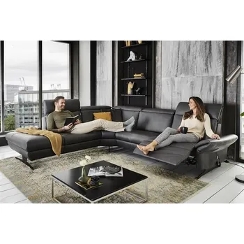 Sedací souprava Kožená rohová sedací souprava TRAPANI 2 s relax funkcí Levý roh