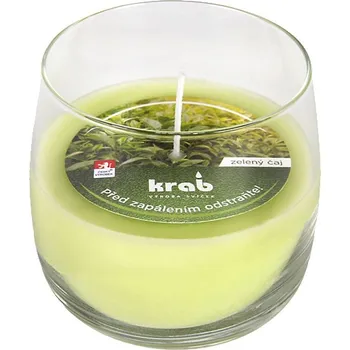 Svíčka Krab Svíčka vonná 125g zelený čaj ve skle, 18hod.