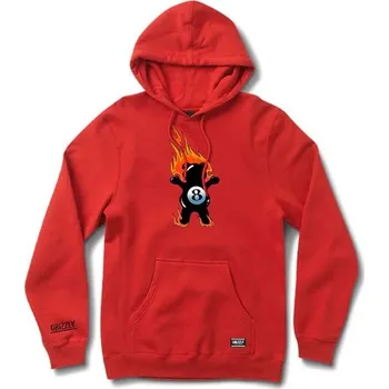 Pánská mikina GRIZZLY mikina - Behind The 8Ball Pullover Hoodie (RED) velikost: M
