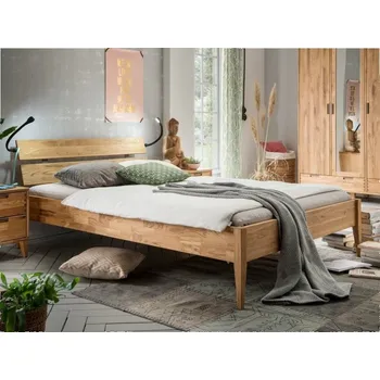 Postel Dubova manželská postel z masivu MIDO dub přírodní plocha spaní 180x200