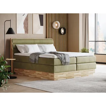 Postel Postel boxspring s úložným prostorem KARISSA dub masiv plocha spaní 160x200