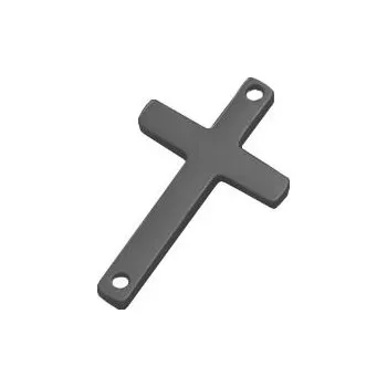 Přívěsek Černá ocelová komponenta - křížek