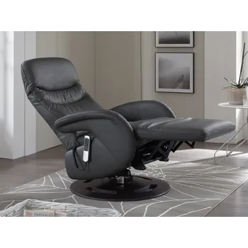 Křeslo Polohovací kožené křeslo ERGO Concept Style 1 s manuálním polohováním Kůže Černé