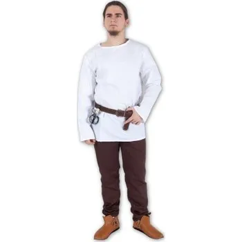 Dámská tunika Bavlněná tunika s dlouhým rukávem - bílá Velikost S