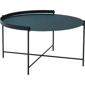 Konferenční stolek Odkládací stůl Houe Edge Large tmavě zelený černá rukojeť Ø76 v.37