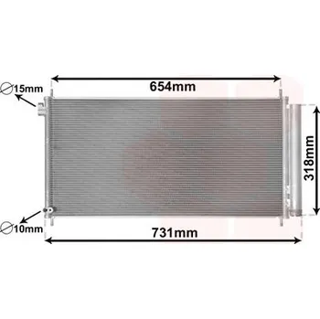 Klimatizace automobilu Kondenzátor, klimatizace VAN WEZEL 53005718
