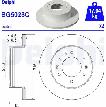 Brzdový kotouč Brzdový kotouč DELPHI BG5028C