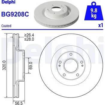 Brzdový kotouč Brzdový kotouč DELPHI BG9208C