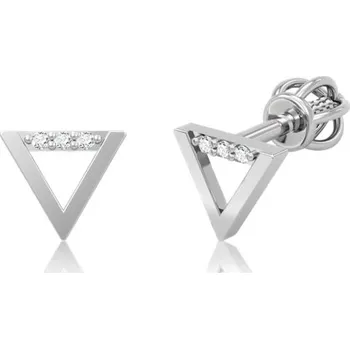 Náušnice Couple, Minimalistické pecky IDOL Triangle II v bílém zlatě, 6680399-0-0-1