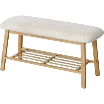 Boltze Home Lavice na boty se sedátkem BENJA, bambusová konstrukce