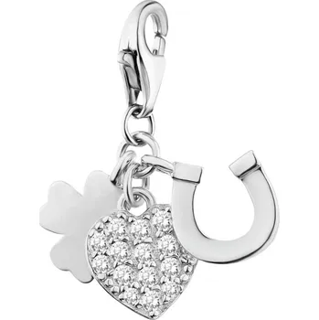 Přívěsek Stříbrný přívěsek Charms se zirkony - srdce, nekonečno, podkova - AP527-6649