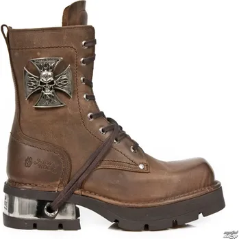 Pánská zimní obuv boty kožené dámské - VENTURE AVIADOR MARRON M3 ACERO ORIF - NEW ROCK - M.1623-S2 - 38