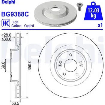 Brzdový kotouč Brzdový kotouč DELPHI BG9388C