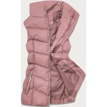 Dámská vesta Růžová péřová dámská vesta (5M719-46) odstíny růžové S (36)