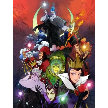 Diamantové malování Disney Diamantové malování - motivy z Disneyho pohádek (padouchové) - kulaté diamanty II Barva: I, Velikost: 50x65 cm