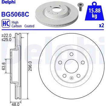 Brzdový kotouč Brzdový kotouč DELPHI BG5068C