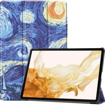 Příslušenství pro tablet Patte chytré PU kožené pouzdro na tablet Samsung Galaxy Tab S8 Plus - olejomalba