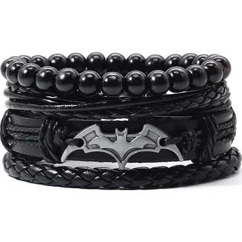 Náramek Predator Q1 Kožený náramek Batman – sada 4ks - Q07