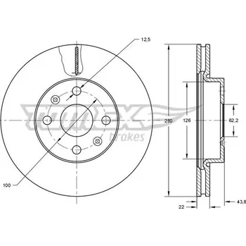 Brzdový kotouč Brzdový kotouč TOMEX Brakes TX 73-34