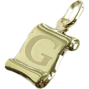 Přívěsek Zlatý přívěšek písmenko "G" Svitek menší 21mm 0,45g Zlato 14k(585/1000)
