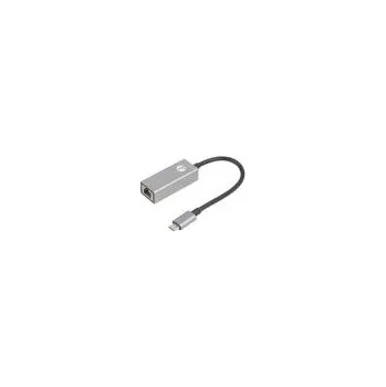 Elektrická zásuvka VCOM Adaptér USB 3.1 RJ45 zásuvka,USB C vidlice niklovaný 0,2m
