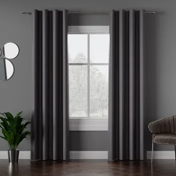Závěsy Zatemňovací Neprůhledné Závěsy - Blackout Grafit Nevada (S)