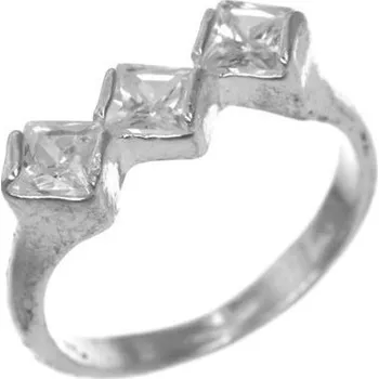 Prsten Argento 71133 Stříbrný prsten - čiré zirkony ve tvaru čtverce | Velikost prstenu: 61mm