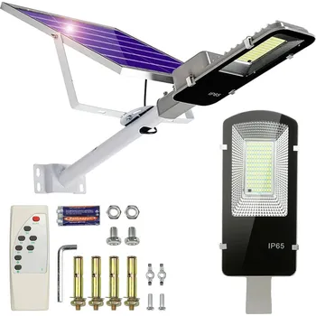 Venkovní osvětlení Pouliční solární LED lampa, 8Ah, IP65, 118 LED SMD5730, velký solární panel 6V/12W, dálkový ovladač