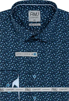 Pánská košile AMJ VDSBR1164 modrá s puntíky
