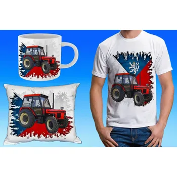 Pánské tričko ZETOR 7745 dárkový set M (dárkový set s traktorem )