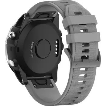 Řemínek na hodinky Silikonový řemínek se sponou Quickfit na hodinky Garmin 26mm Barva: Šedá
