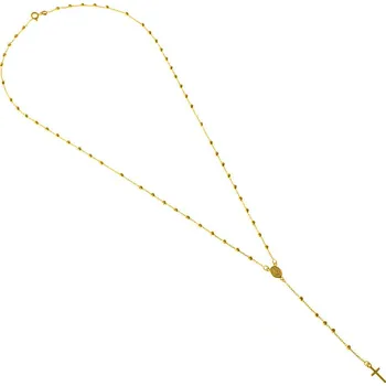 Náhrdelník Argento 9A019 Zlatý náhrdelník - růženec, délka 55 cm