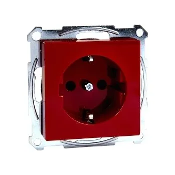 Elektrická zásuvka SCHN MTN2300-0306 Merten - Zásuvka 250V/16A SCHUKO, bezšroubová, System M, Červená