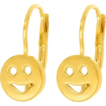 Náušnice Argento 66923 Pozlacené stříbrné náušnice - smajlík