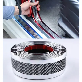 Samolepicí dekorace na vozidlo Samolepící ochranná páska na auto, 1m karbon-stříbrná