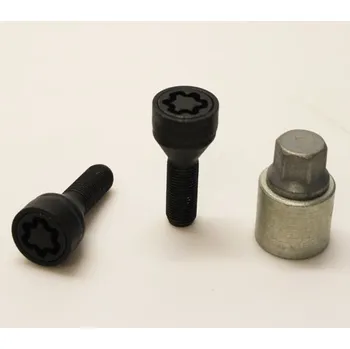 Šroubek na kolo Zajišťovací šrouby SICUSTAR M12x1,5x35mm, kužel, klíč 17, černé (Pojistné šrouby SICUSTAR)