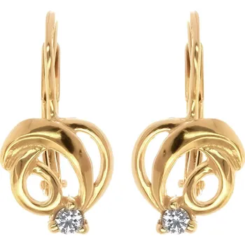 Náušnice Argento 65591 Pozlacené stříbrné náušnice - čirý kulatý zirkon