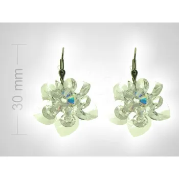 Náušnice Argento 63724 Stříbrné náušnice - kvítek, křišťály Swarovski