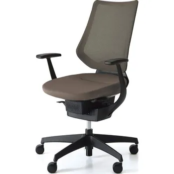 Kokuyo Japonská aktivní židle - Kokuyo ING GLIDER 360° černá kostra - hnědá, plast + textil