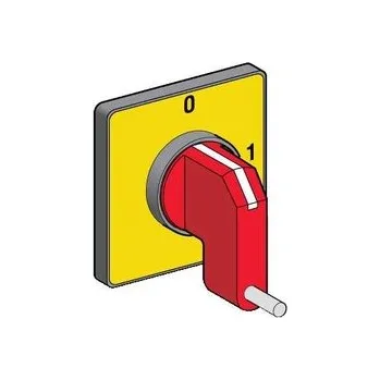 vypínač a zásuvka KCG3Y Ovl. hlavice 45x45mm, žlutá barva, rukojeť pro visací zámek, O, I, Schneider Electric