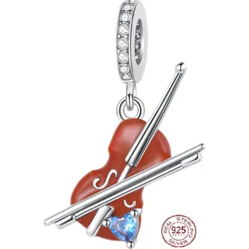 Přívěsek Charm Sterlingové stříbro 925 Housle, přívěsek na náramek zájmy