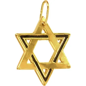 Přívěsek Argento 85569 Pozlacený stříbrný přívěsek - Davidová hvězda, černá glazura
