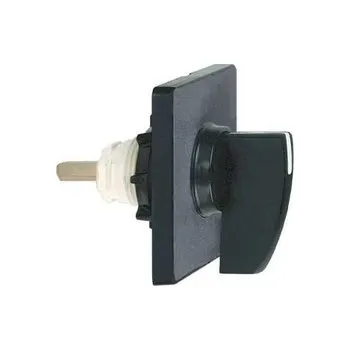 vypínač a zásuvka KAD1H Ovl. hlavice 60x60mm, černá barva, černá rukojeť, prázdné pro gravírování, Schneider Electric