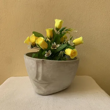 Obal na květináč HLAVA ŽENY - KERAMICKÝ OBAL NA KVĚTINÁČ 16,5 cm