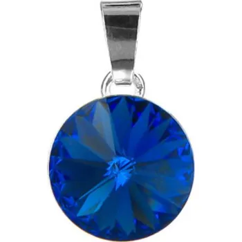 Přívěsek Argento 82666 Stříbrný přívěsek - modrý kulatý křišťál Swarovski