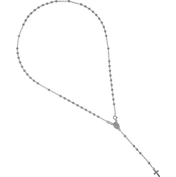 Náhrdelník Argento 91820 Stříbrný náhrdelník - růženec, 5 desátků, křížek, Zázračná medailka, délka 51 cm